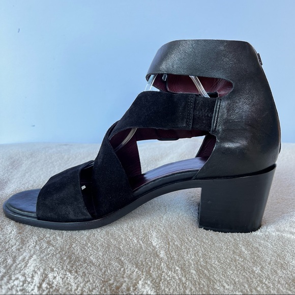 RAG & BONE CHUNKY STRAPPY BLACK LEATHER SUEDE MADRID CITY SANDAL SIZE 40 - Picture 4 of 13